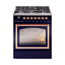 ILVE Nostalgie II Noblesse 30″ Dual Fuel Range Triple Glass Door - UN30NMP