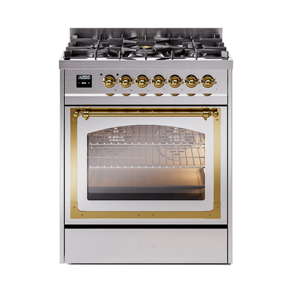 ILVE Nostalgie II Noblesse 30″ Dual Fuel Range Triple Glass Door - UN30NMP