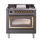 ILVE Nostalgie II Noblesse 36″ Dual Fuel Range Triple Glass Door -UN36FNMP