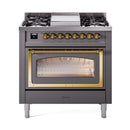ILVE Nostalgie II Noblesse 36″ Dual Fuel Range Triple Glass Door -UN36FNMP