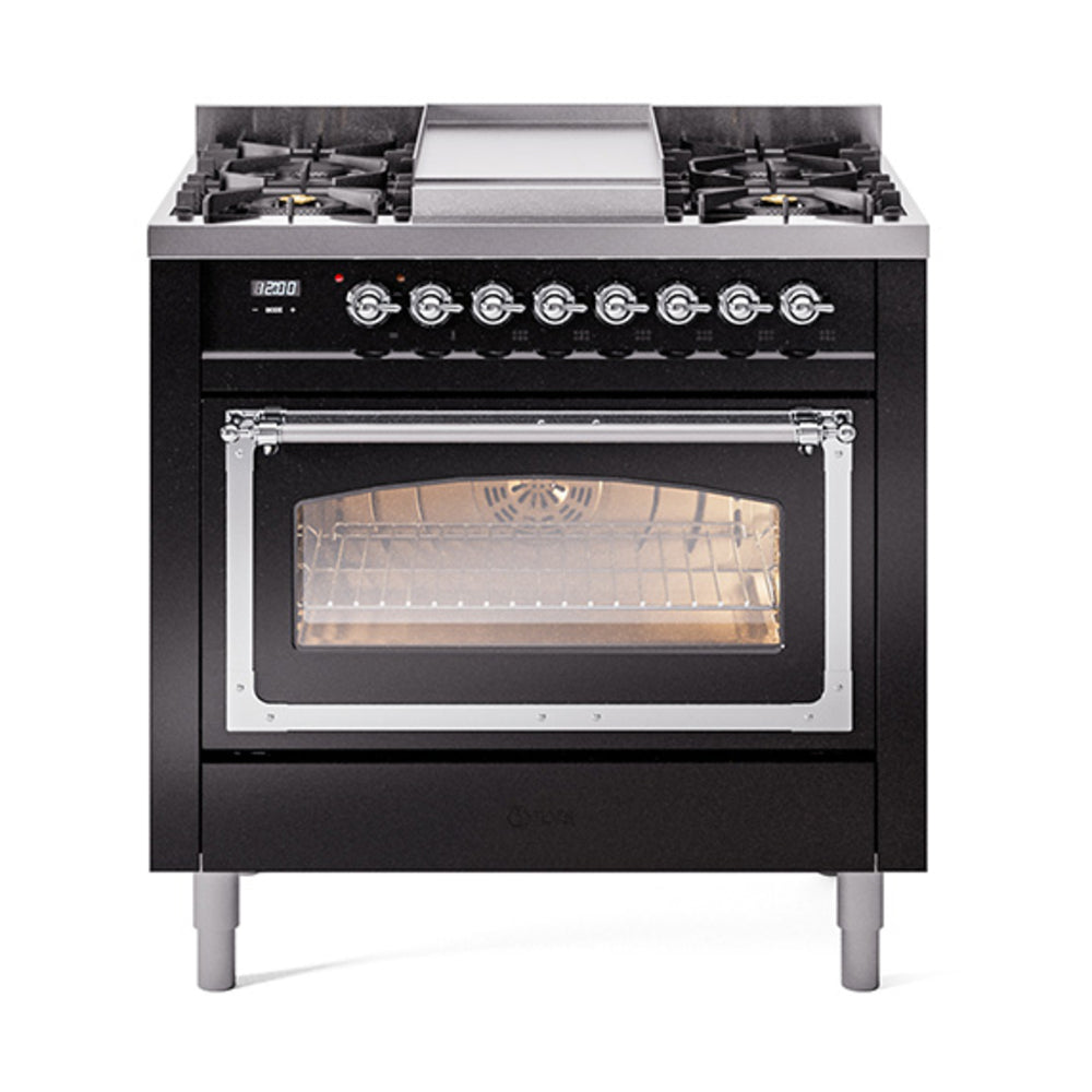 ILVE Nostalgie II Noblesse 36″ Dual Fuel Range Triple Glass Door -UN36FNMP