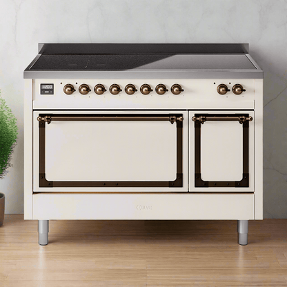 ILVE Nostalgie II Noblesse 48″ Induction Freestanding Range with Solid Door - UNI486QNMP