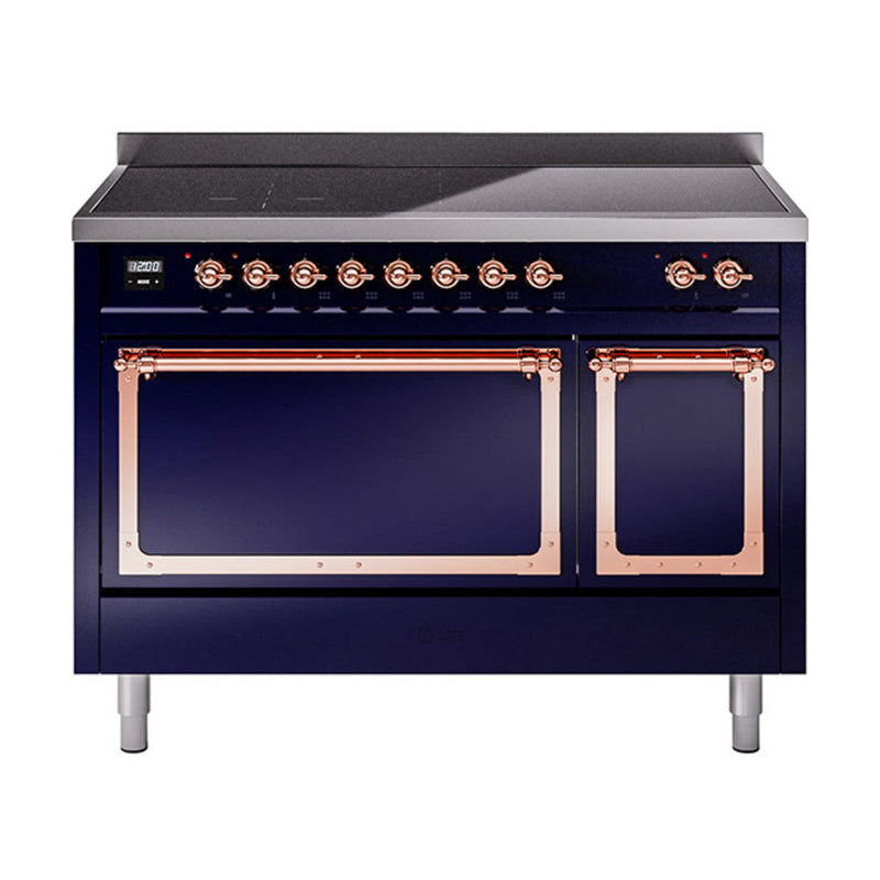 ILVE Nostalgie II Noblesse 48″ Induction Freestanding Range with Solid Door - UNI486QNMP