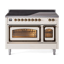 ILVE Nostalgie II Noblesse 48″ Induction Freestanding Range with Triple Glass Door - UNI486NMP