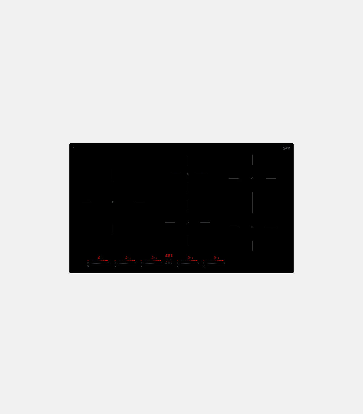 ILVE Professional Plus 36" Induction Hob Black Cooktop with Induction in Glossy Black with knobs - UHCI36TCRPBK