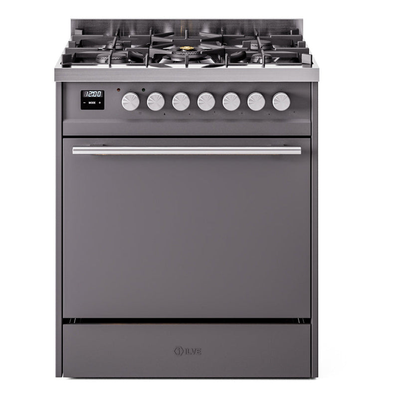 ILVE Professional Plus II 30″ Dual Fuel Range with Solid Door - UP30QMP