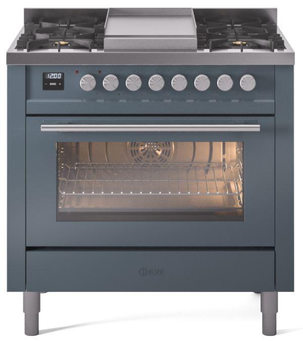 ILVE Professional Plus II 36-Inch Freestanding Dual Fuel Range with 6 Sealed Burner - UP36FWMP