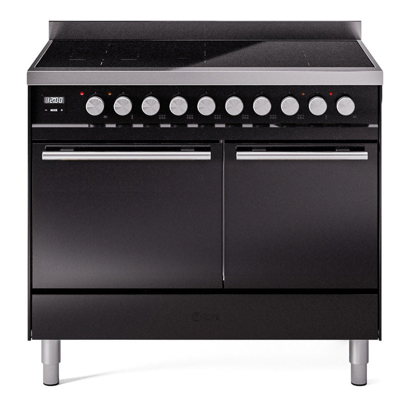 ILVE Professional Plus II 40" Electric Range with 6 Induction Elements Solid Door with Stainless Steel knobs - UPDI406QMP