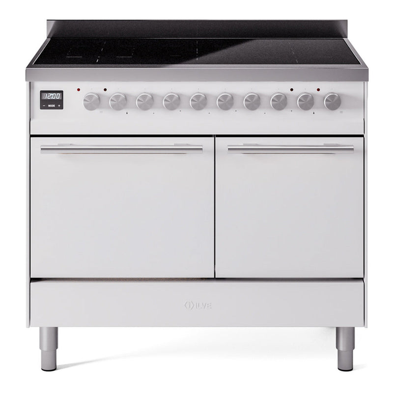 ILVE Professional Plus II 40" Electric Range with 6 Induction Elements Solid Door with Stainless Steel knobs - UPDI406QMP