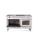 ILVE Professional Plus II 60 Inch Dual Fuel Freestanding Range in Stainless Steel with Trim - UP60FSWMP