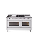 ILVE Professional Plus II 60 Inch Dual Fuel Freestanding Range in Stainless Steel with Trim - UP60FSWMP