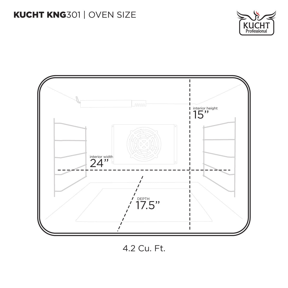 Kucht 30-Inch Pro-Style Dual Fuel Range in Stainless Steel with Black Oven Door KDF302-K