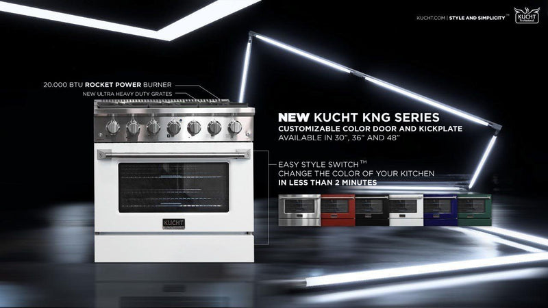 Kucht 30-Inch 4.2 Cu. Ft. Gas Range - Sealed Burners and Convection Oven in Stainless Steel KNG301-S