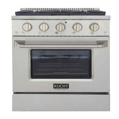 Kucht 30-Inch 4.2 Cu. Ft. Gas Range - Sealed Burners and Convection Oven in Stainless Steel KNG301-S