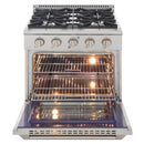 Kucht 30-Inch 4.2 Cu. Ft. Gas Range - Sealed Burners and Convection Oven in Stainless Steel KNG301-S