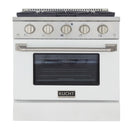 Kucht 30-Inch 4.2 Cu. Ft. Gas Range - Sealed Burners and Convection Oven in White KNG301-W