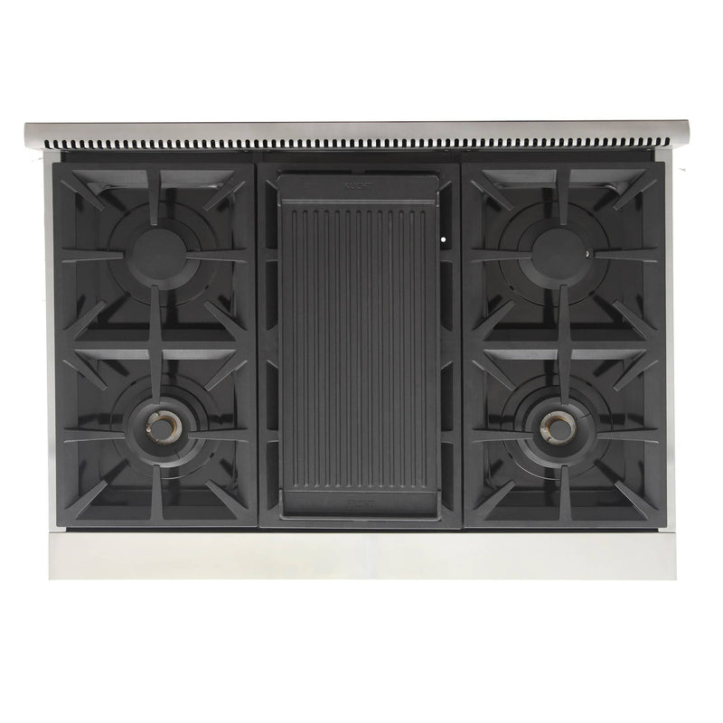 Kucht 4-Piece Appliance Package - 36-Inch Gas Range, Refrigerator, Under Cabinet Hood, & Dishwasher in Stainless Steel