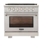 Kucht 5-Piece Appliance Package - 36-Inch Gas Range, 36-Inch Panel Ready Refrigerator, Under Cabinet Hood, Panel Ready Dishwasher, & Microwave Oven