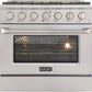 Kucht Professional 36 in. 5.2 cu ft. Natural Gas Range, Range Hood, Dishwasher & Microwave Drawer Package, AP-KNG361-S-4