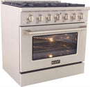 Kucht Professional 36 in. 5.2 cu ft. Natural Gas Range, Range Hood & Dishwasher Package, AP-KNG361-S-2