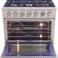 Kucht Professional 36 in. 5.2 cu ft. Natural Gas Range, Range Hood & Dishwasher Package, AP-KNG361-S-2