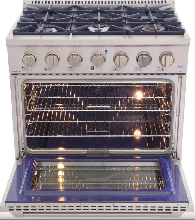 Kucht Professional 36 in. 5.2 cu ft. Natural Gas Range, Range Hood & Dishwasher Package, AP-KNG361-S-2