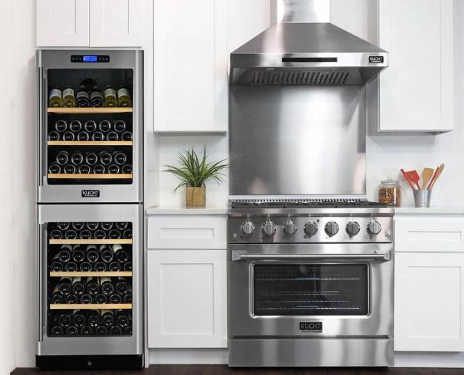 Kucht Professional 36 in. 5.2 cu ft. Natural Gas Range, Range Hood & Microwave Drawer Package, AP-KNG361-S-3