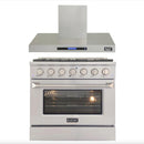 Kucht Professional 36 in. 5.2 cu ft. Natural Gas Range & Range Hood Package, AP-KNG361-S-5