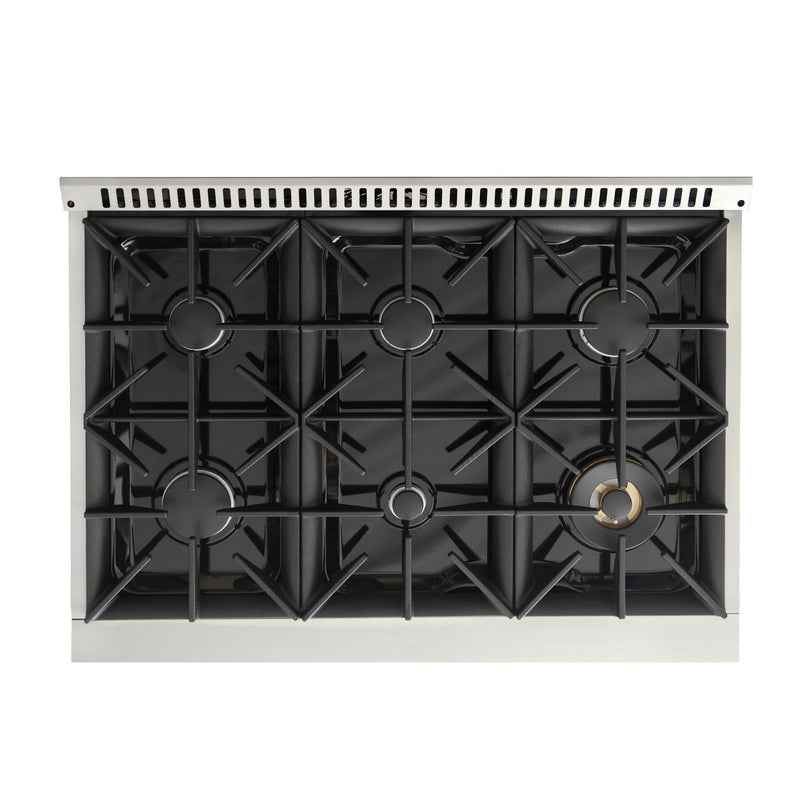 Kucht 36-Inch 5.2 Cu. Ft. Gas Range - Sealed Burners and Convection Oven in Green KNG361-G