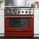 Kucht 36-Inch 5.2 Cu. Ft. Gas Range - Sealed Burners and Convection Oven in Red KNG361-R
