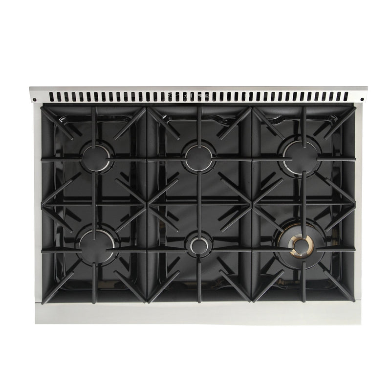 Kucht 36-Inch 5.2 Cu. Ft. Range - Sealed Burners and Convection Oven in Black KNG361-K