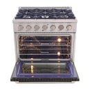 Kucht 36-Inch 5.2 Cu. Ft. Range - Sealed Burners and Convection Oven in Black KNG361-K