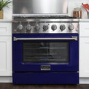 Kucht 36-Inch 5.2 Cu. Ft. Range - Sealed Burners and Convection Oven in Blue KNG361-B