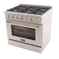 Kucht 36-Inch 5.2 Cu. Ft. Range - Sealed Burners and Convection Oven in Stainless Steel KNG361-S