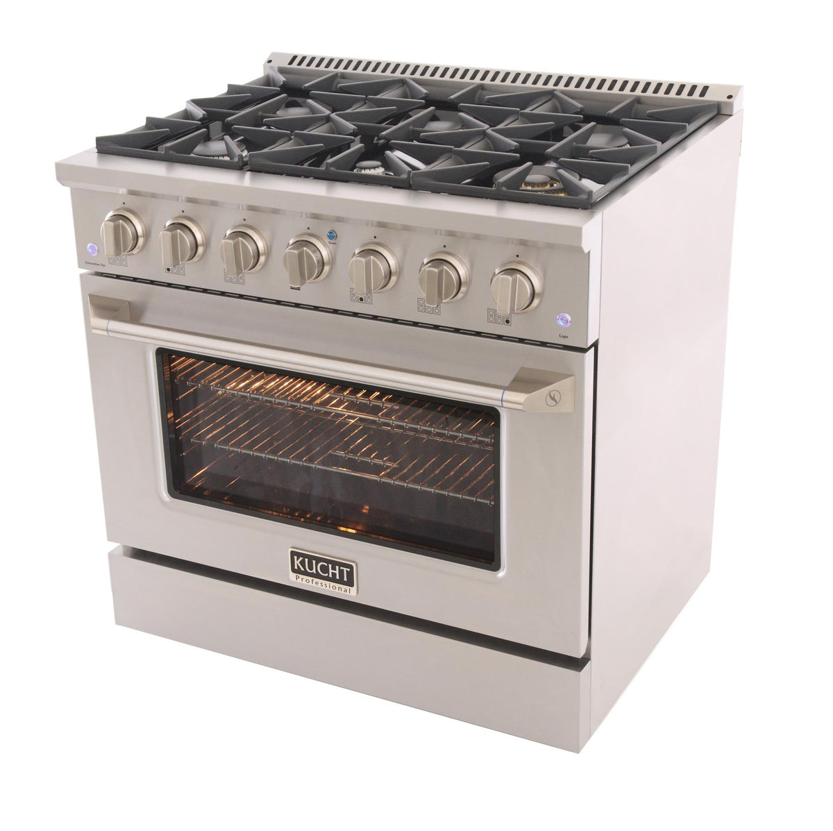 Kucht 36-Inch 5.2 Cu. Ft. Range - Sealed Burners and Convection Oven in Stainless Steel KNG361-S