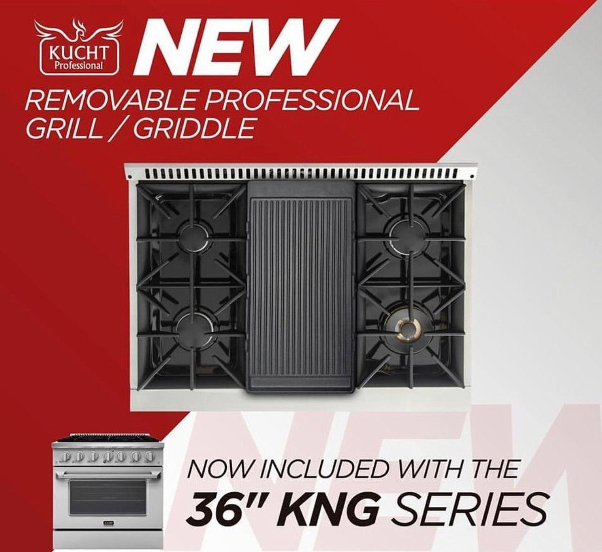 Kucht 36-Inch 5.2 Cu. Ft. Range - Sealed Burners and Convection Oven in Stainless Steel KNG361-S