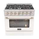 Kucht 36-Inch 5.2 Cu. Ft. Range - Sealed Burners and Convection Oven in White KNG361-W