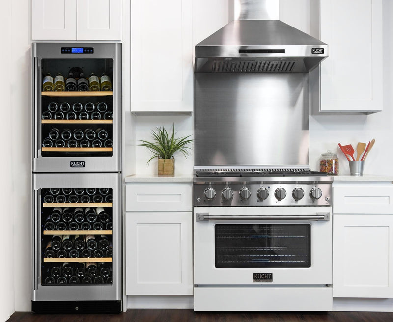 Kucht 36-Inch 5.2 Cu. Ft. Range - Sealed Burners and Convection Oven in White KNG361-W