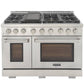 Kucht 5-Piece Appliance Package - 48-Inch Gas Range, 36-Inch Panel Ready Refrigerator, Wall Mount Hood, Panel Ready Dishwasher, & Microwave Oven