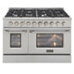 Kucht 48-Inch 6.7 Cu. Ft. Gas Range with Grill/Griddle and Two Ovens in Stainless Steel KNG481-S