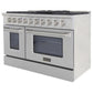 Kucht 48-Inch 6.7 Cu. Ft. Gas Range with Grill/Griddle and Two Ovens in Stainless Steel KNG481-S