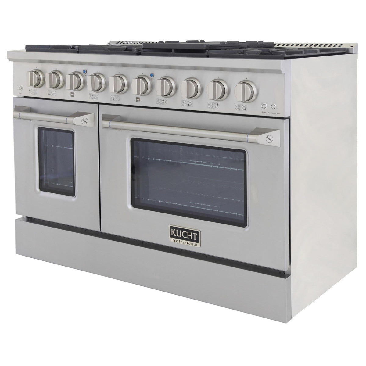 Kucht 5-Piece Appliance Package - 48" Gas Range, 36" Panel Ready Refrigerator, Under Cabinet Hood, Panel Ready Dishwasher, & Microwave Oven