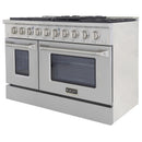 Kucht 5-Piece Appliance Package - 48" Gas Range, 36" Panel Ready Refrigerator, Under Cabinet Hood, Panel Ready Dishwasher, & Microwave Oven
