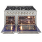 Kucht 5-Piece Appliance Package - 48-Inch Gas Range, Refrigerator, Under Cabinet Hood, Dishwasher, & Microwave Drawer in Stainless Steel
