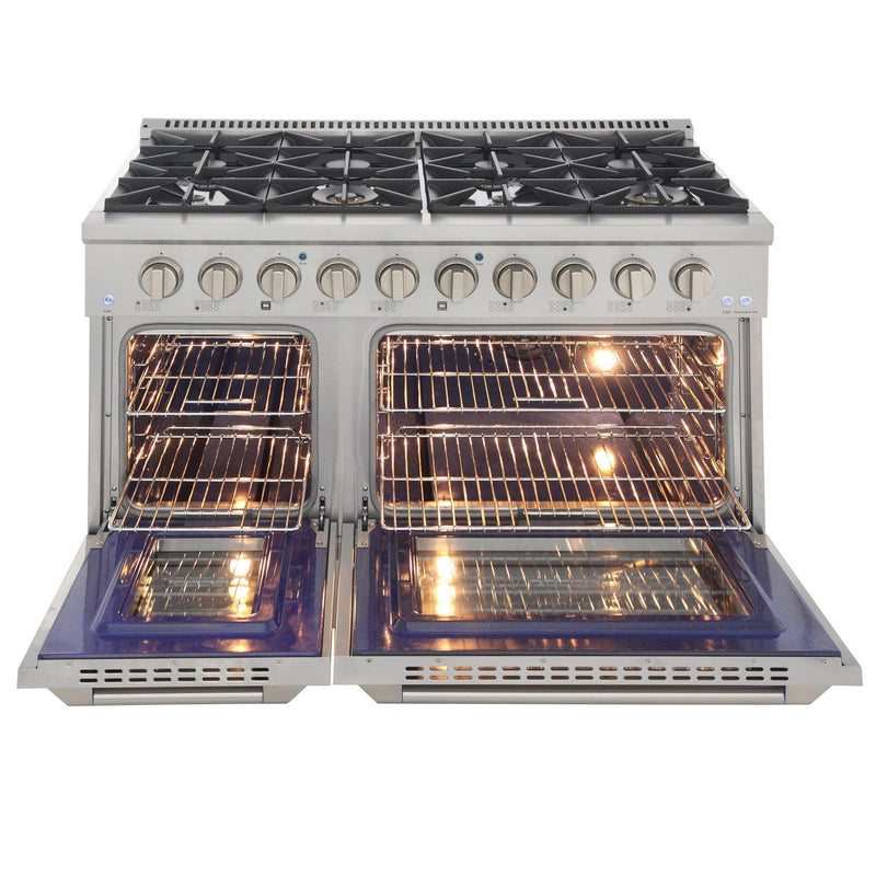 Kucht 48-Inch 6.7 Cu. Ft. Gas Range with Grill/Griddle and Two Ovens in Stainless Steel KNG481-S