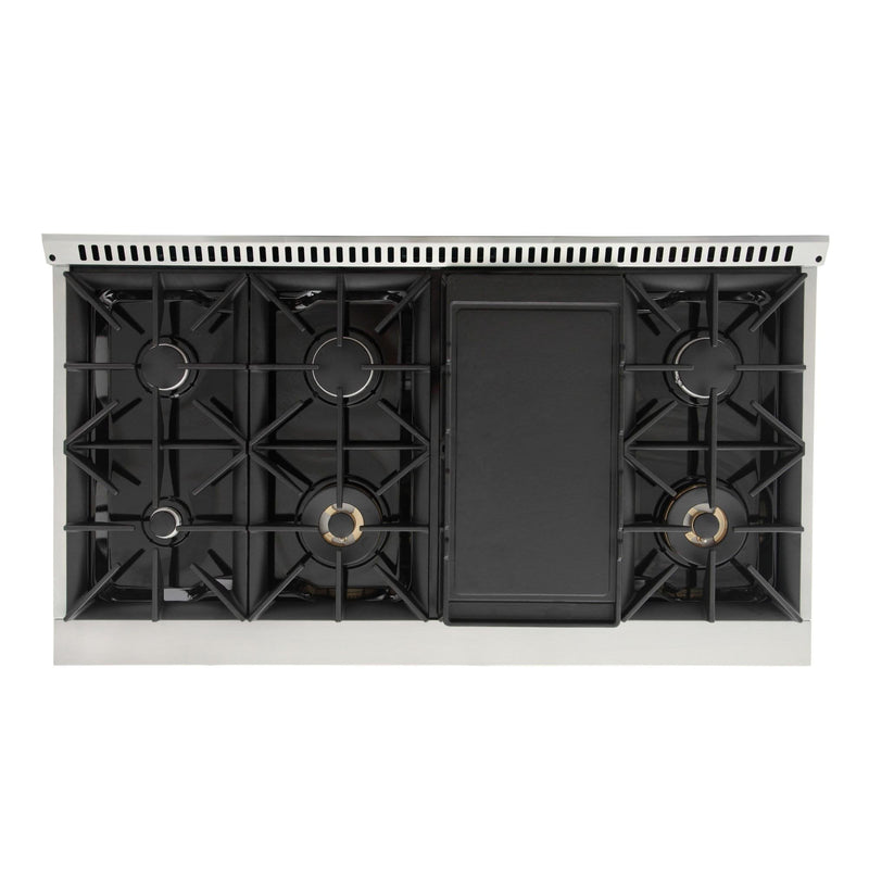 Kucht 48-Inch 6.7 Cu. Ft. Gas Range with Grill/Griddle in Black KNG481-K