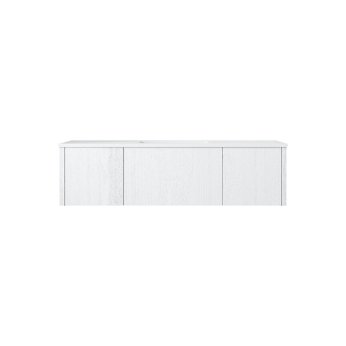 Laviva Legno 54" Alabaster White Bathroom Vanity with Matte White VIVA Stone Solid Surface Countertop 313LGN-54AW-MW