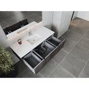 Laviva Legno 54" Carbon Oak Bathroom Vanity with Matte White VIVA Stone Solid Surface Countertop 313LGN-54CR-MW