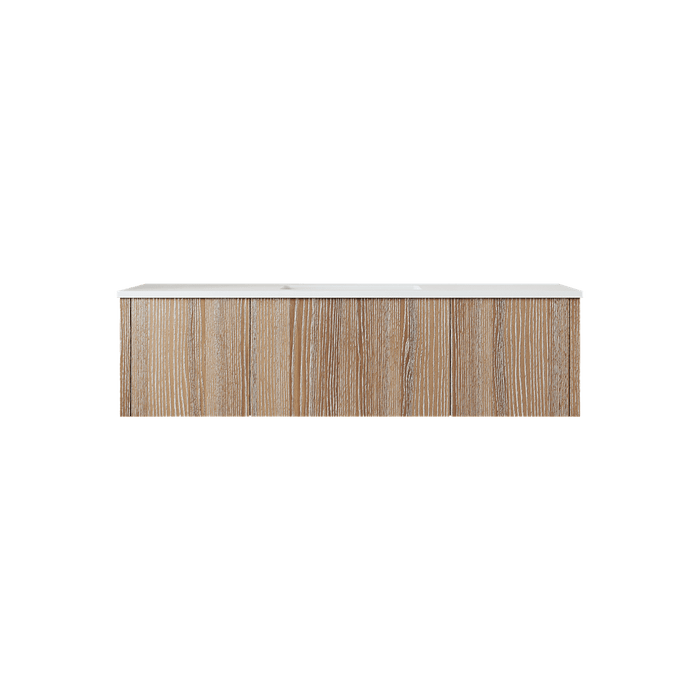 Laviva Legno 54" Weathered Grey Bathroom Vanity with Matte White VIVA Stone Solid Surface Countertop 313LGN-54WG-MW