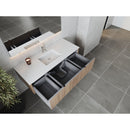 Laviva Legno 54" Weathered Grey Bathroom Vanity with Matte White VIVA Stone Solid Surface Countertop 313LGN-54WG-MW